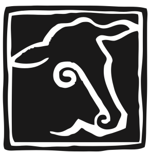 The Holy Cow! Press logo, a stylized cow's head. 